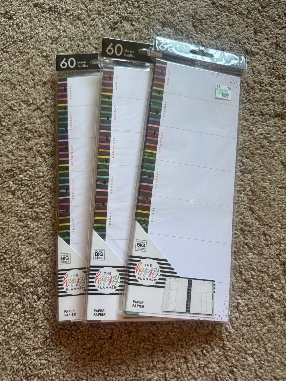 The Happy Planner Weekly Notepads with Rainbow Stripe Accents (Set of 3)-Big Siz